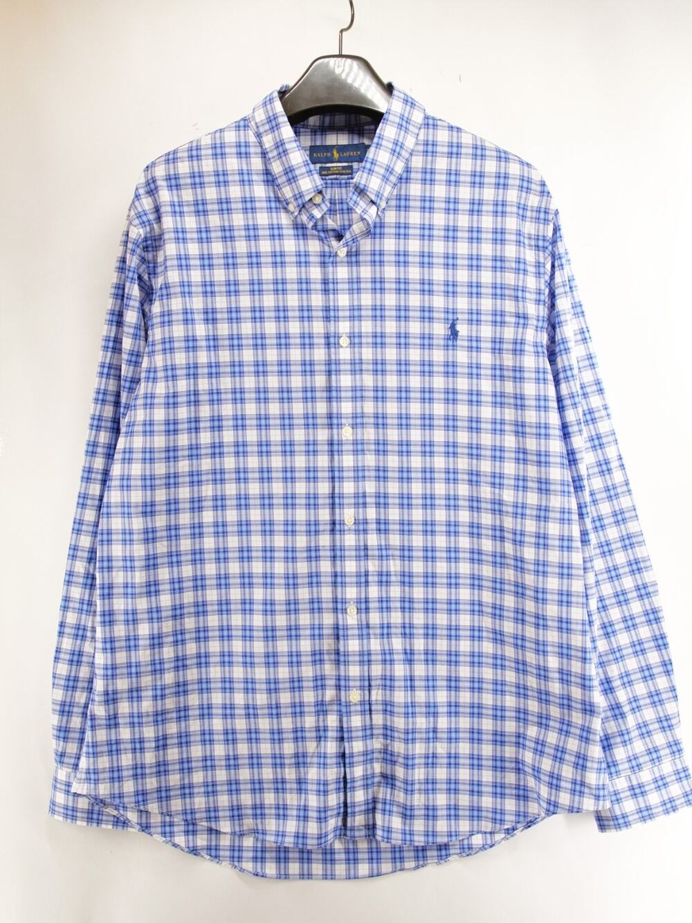 Ralph Lauren Men's 2XL Blue Button Up Shirt Slim Fit Long Sleeve Casual Work